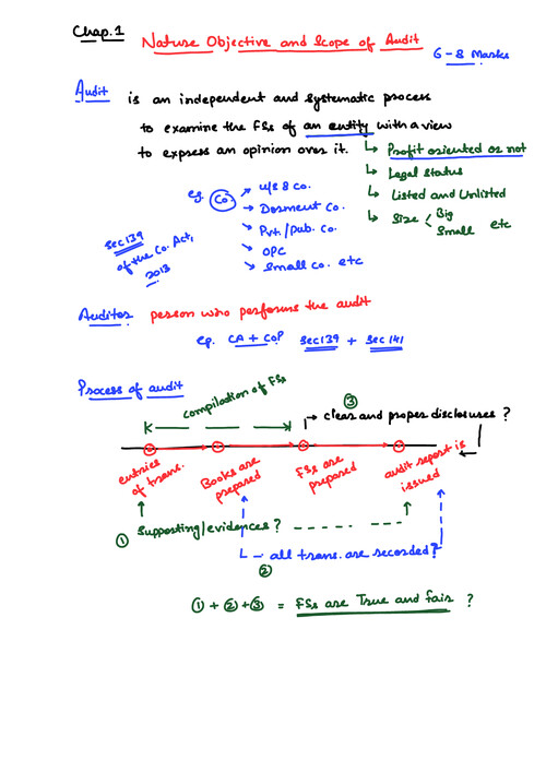 Download CA INTER AUDIT : CHAP 1 HANDWRITTEN NOTES - Handwritten ...