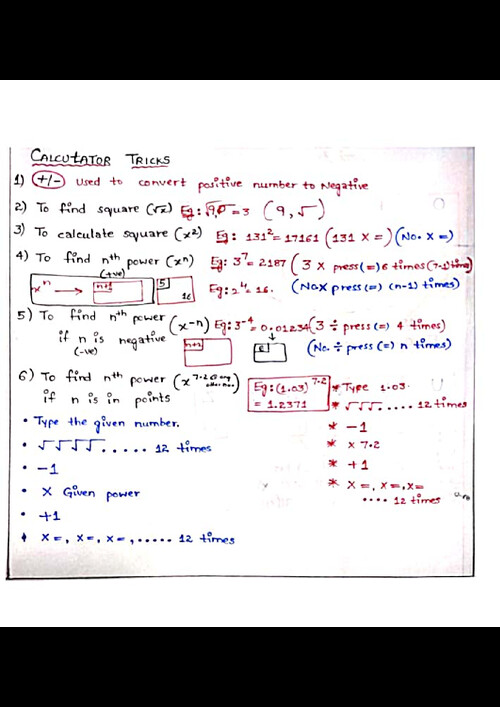 Calculator tricks 