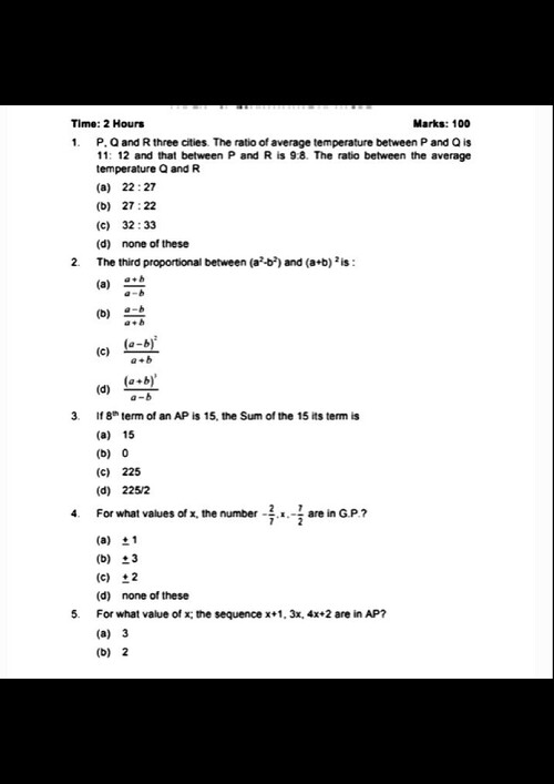Download Quantitative Aptitude Mock Test paper -3 100 Marks Paper ...