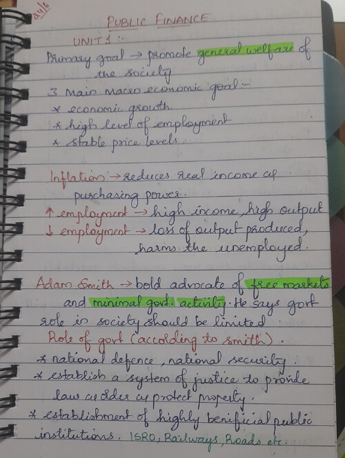 Find public finance notes for unit 1