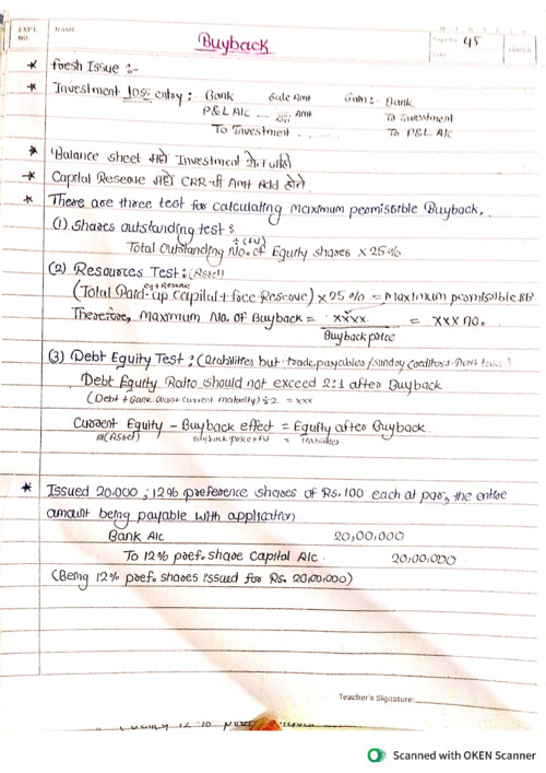 Advance Accounts Summary notes 