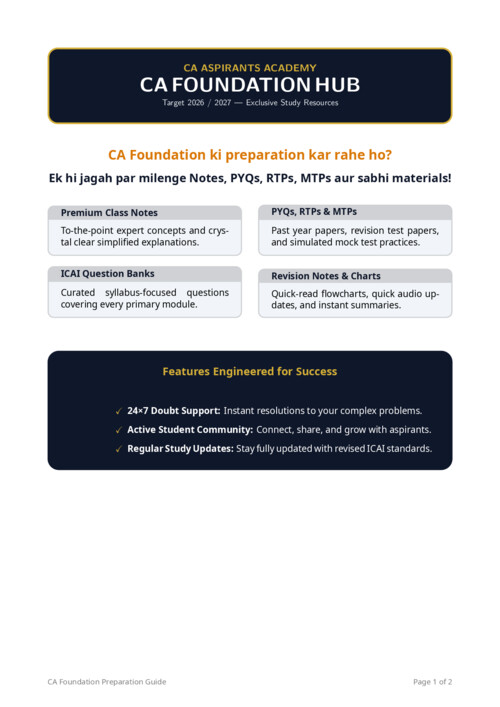 Har ek ka hoga ab doubt clear 
4+ SEPERATE FOUNDATION GROUPS IN ONE PLACE - WELCOME to Our CA community 
All in 1 -------Only for Serious Study
OUR CA FOUNDATION--- STUDENTS GROUP

