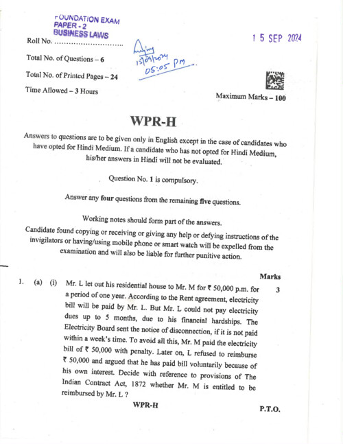SEPTEMBER 2024
PYQ 
BUSINESS LAW 