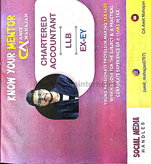 DT Question bank part 1 by
CA AMIT MAHAJAN SIR applicable for Sep 26 