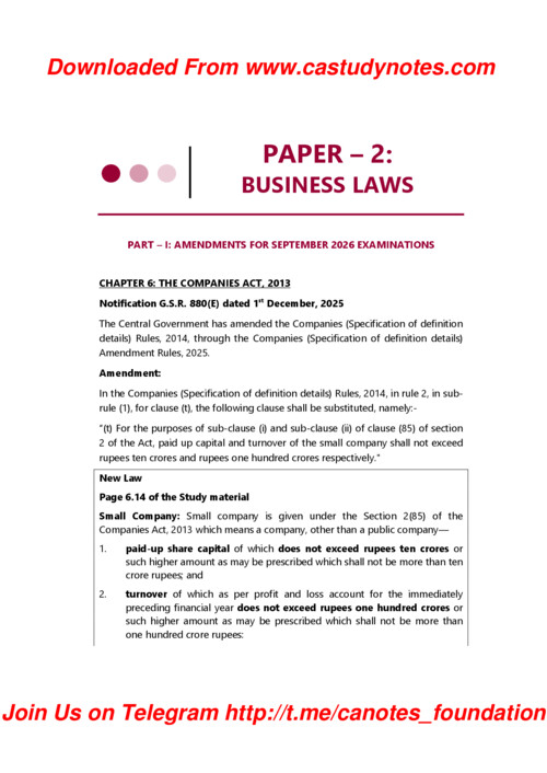 CA FOUNDATION RTP SEP. 2026
BUSINESS LAW 