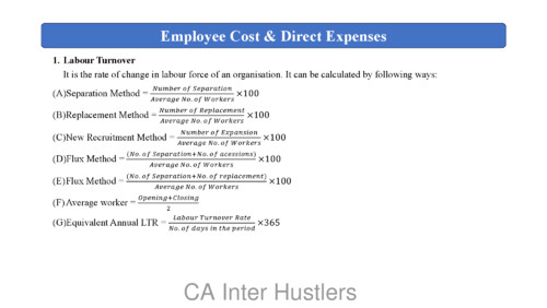 Cost summary notes