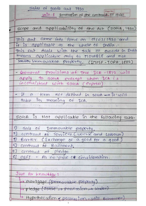 Ca foundation law 
Sales of goods act 1930
Unit:-1 formation of the contract of sale

