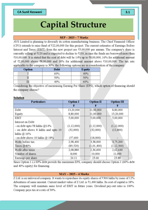 FM complier of capital structure 