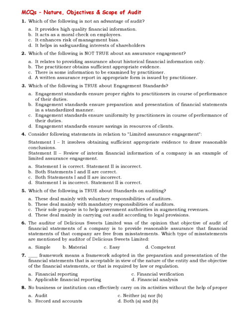 Audit MCQ 