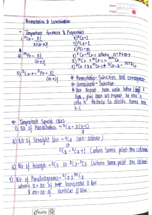 Quantitative aptitude 
Permutations and combinations 
Formula sheet 
Rapid revision notes 
