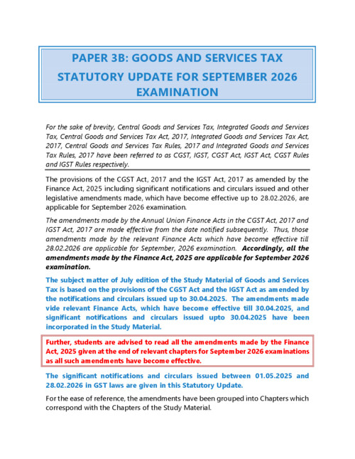 GST Amendment For Sep 2026 Exams 

If Anybody wants PW CA intermediate classes DM me ✔️