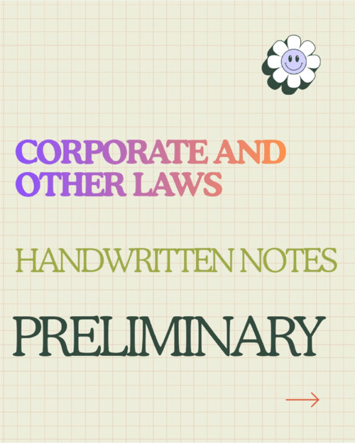 Chapter 1 of corporate and other laws 
Name PRELIMINARY 
