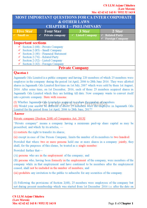 Law Question Bank By CA Arjun Chhabra Sir ✅ 

If Anybody wants PW, VC Gurukul and Jk Shah Classes DM me ✔️