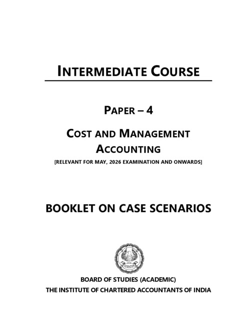 CA inter costing case scenario of ICAI pdf