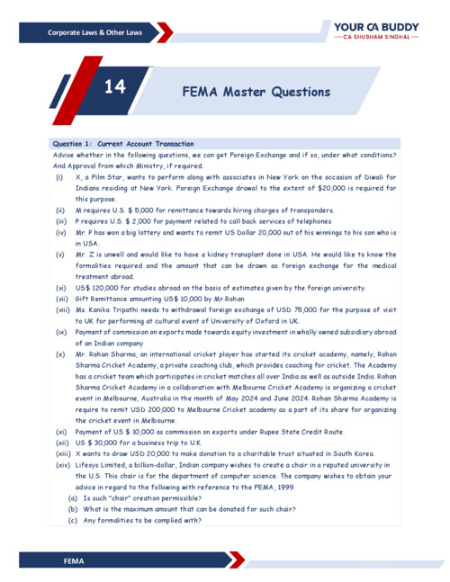 FEMA Master questions

By CA shubham singhal 