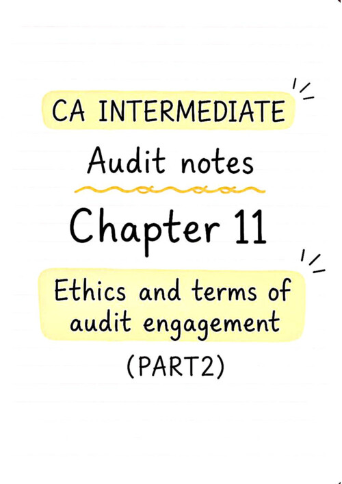 Chapter 11...part 2 ...!!
Ethics and terms of audit engagement...