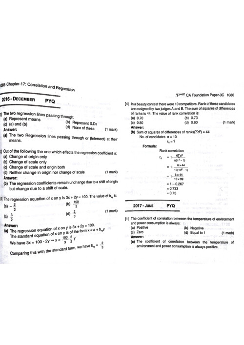 Corelation and regression scanner