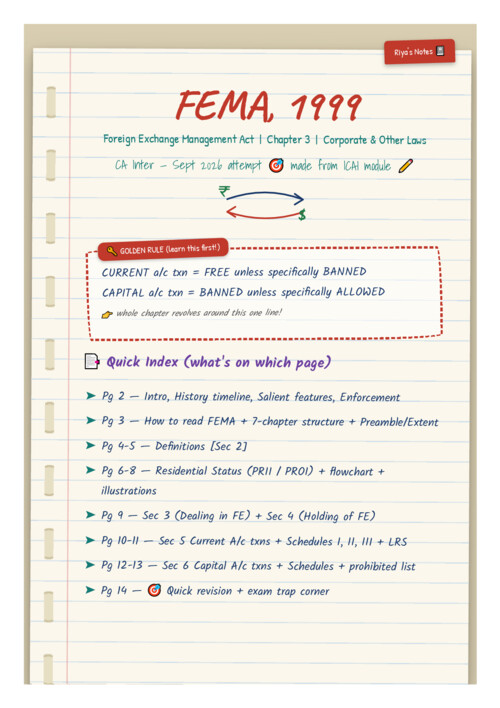 FEMA Handwritten Notes 

If Anybody wants PW, VC Gurukul and Ekagrata classes DM me ✔️