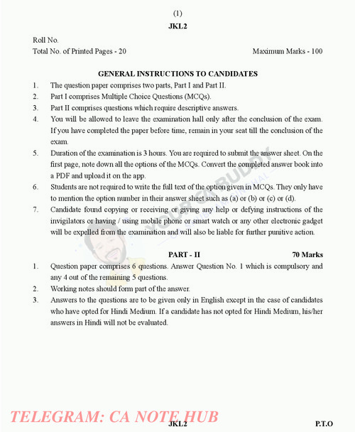 CA inter law shubham singhal All India mock test part 2 