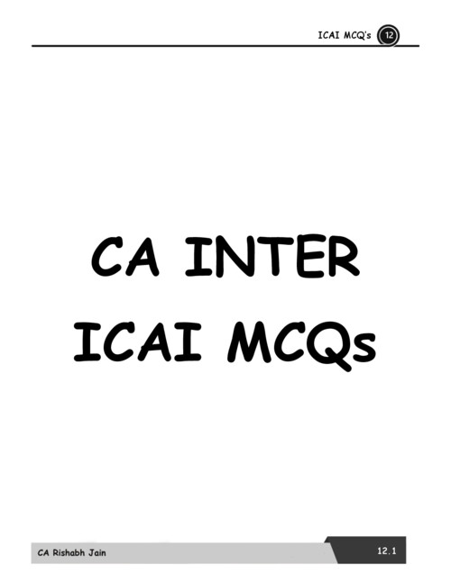 CA Inter Audit MCQ By Rishabh Jain Sir ✅ 

If Anybody wants PW, VC Gurukul and Ekagrata classes DM me ✅