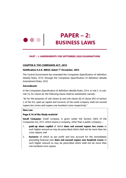 Business law RTPs is SEP 2026 