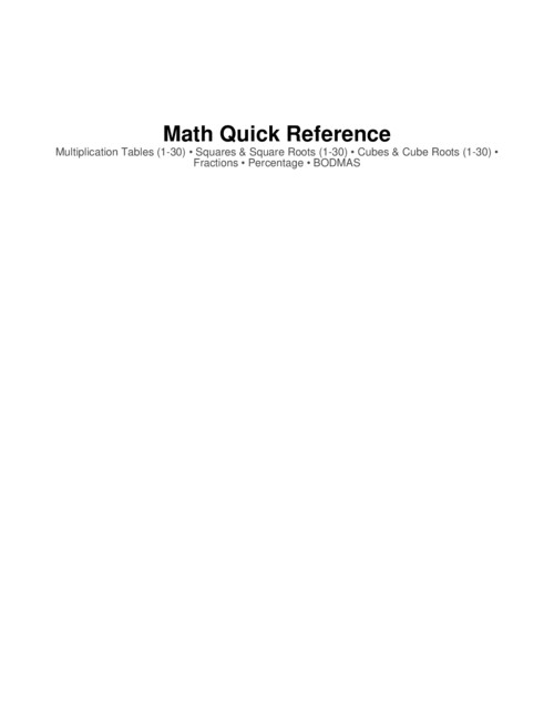Basic mathematics rules 
