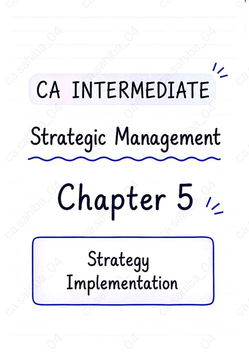 Strategic management...chapter 5th ..
CA Intermediate examination.