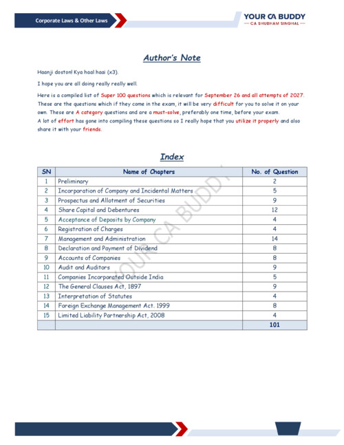 Super 100 law question by your CA buddy