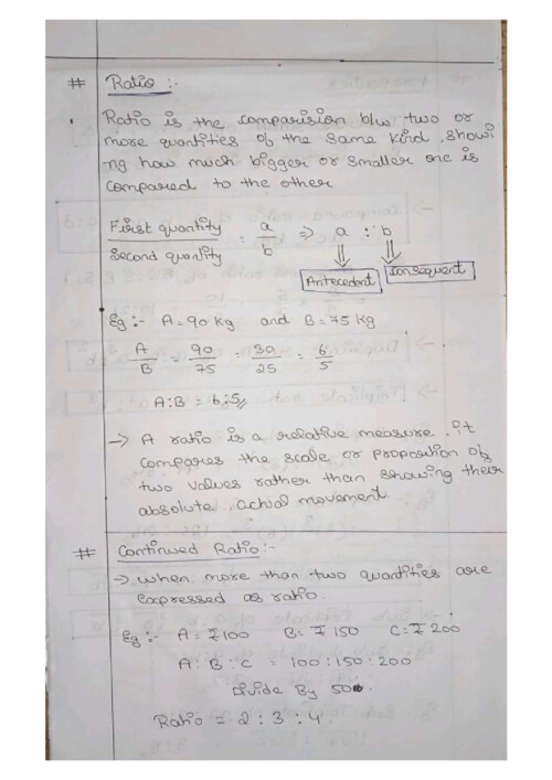 Ratio , proportion, indices, logarithm handwritten notes 
