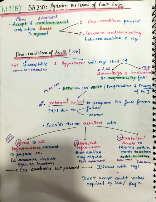 Audit SA 210
HANDWRITTEN NOTES 