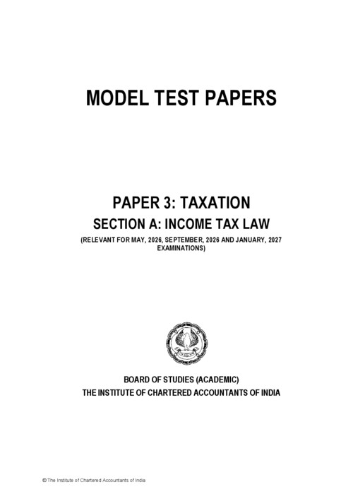 icai income tax 8 model test paper for sep 26,jan 27