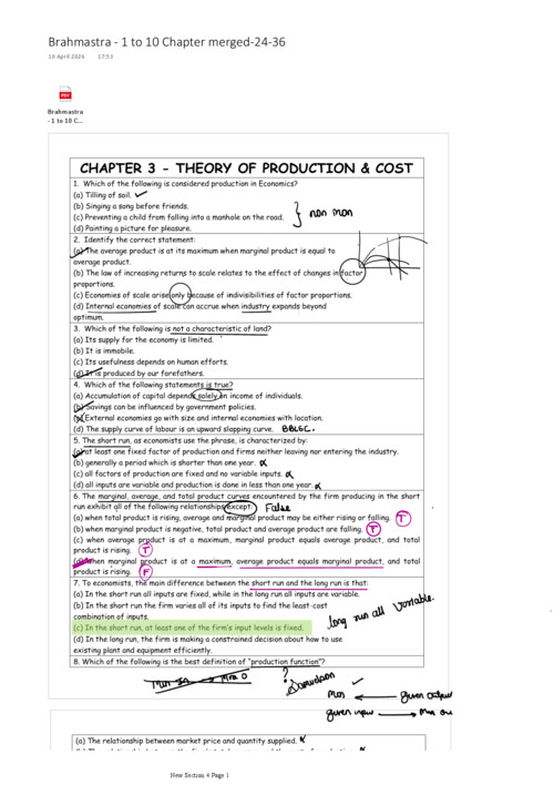 Theory Of Production And Cost Solved Questions 