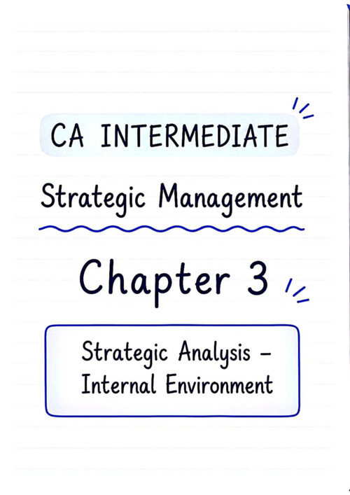 Strategic Management...chapter 3 ...
Handwritten notes..
CA Intermediate examination 
