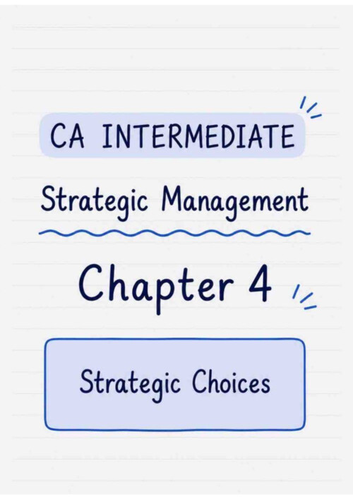 Strategic Management.. chapter 4 ... handwritten notes...!!
CA Intermediate examination 