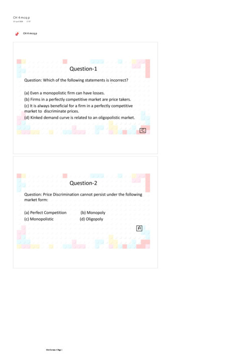 Price Determination In Different Markets Solved Questions 