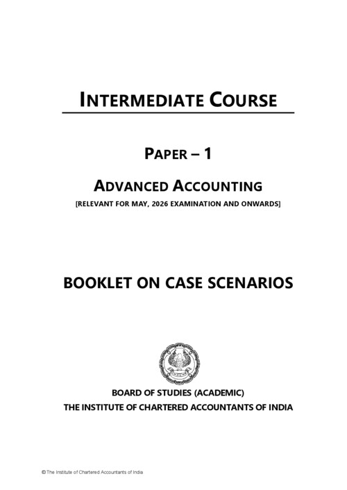 ICAl Adv. Account MCQ booklet - Case Studies 