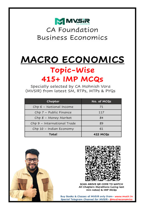 Macro Economics 415+ MCQ by Mohnish Vora sir