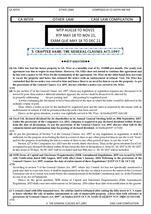 May 18 to December 21 RTP,MTP and past exam questions which are not available on the ICAI sight 