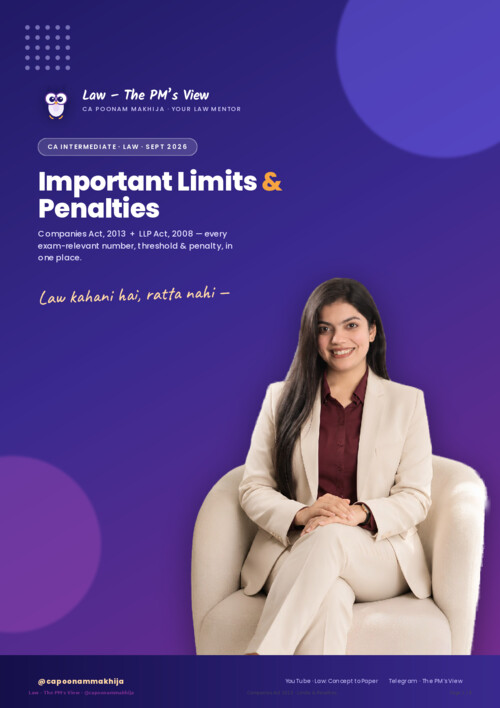 Law limits and penalties by CA Poonam Makhija mam