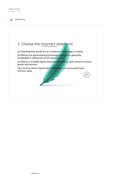 Money Market Solved Questions 