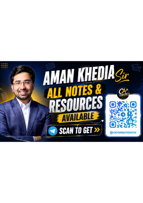 Aman Khedia Sir All notes & Resources Scan To Get 

If anybody wants PW, Vishwas Ca and Parag Sir Classes DM me 