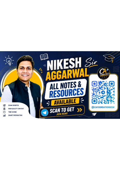 Nikesh Aggarwal Sir latest All Notes & Resources Available 

SCAN TO GET 

If anybody wants PW, Vishwas Ca and Parag Sir Classes DM me 