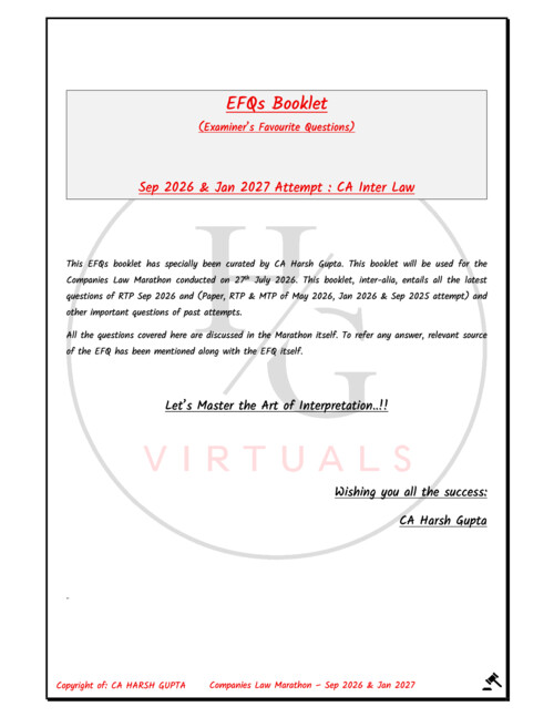 EFQs booklet sep 26 - CA Harsh Gupta sir