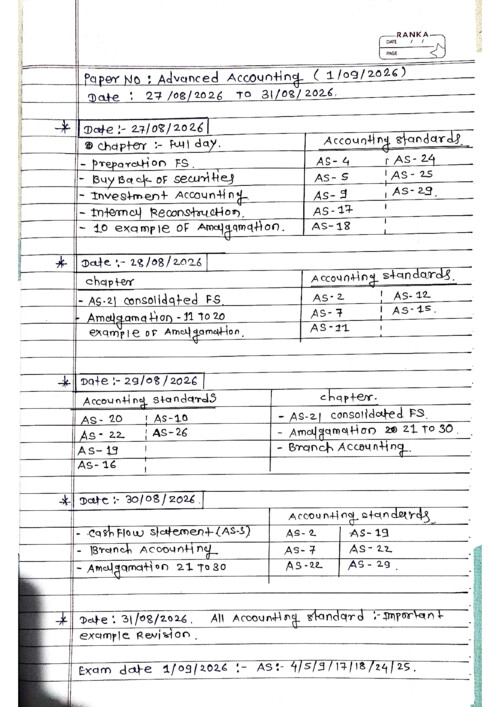 Advanced accounting planner 