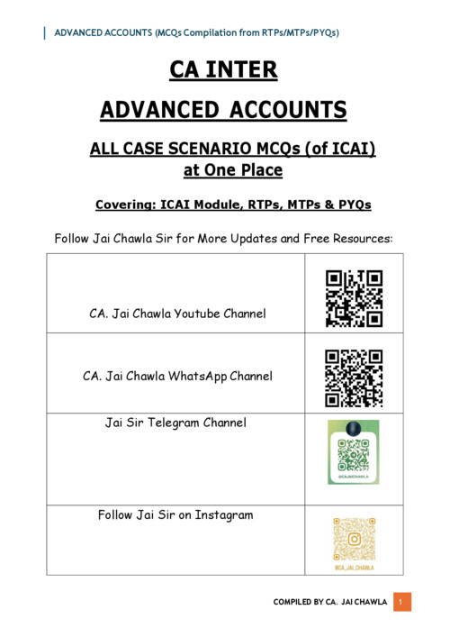 Adv. Account - MCQs - all rtp MTP PYQ till may26