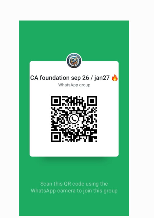 Law important direct questions by Gurpreet sir.
 Join group, QR on first page 
Hey, join me at "CA Foundation jan 2027" where we can study together!
Join group for letest pyq, mtp, rtp, practice questions