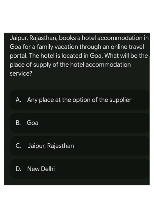 Place of supply full chapter mcq CA intermediter 2026- 2027 