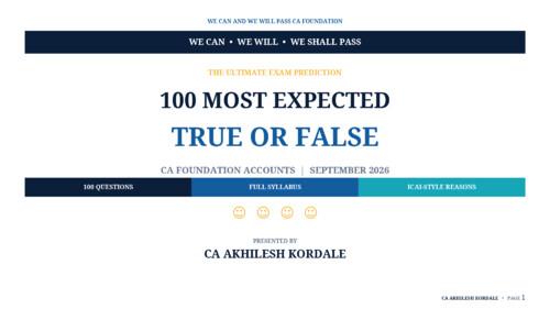 Most important true or false sep 2026