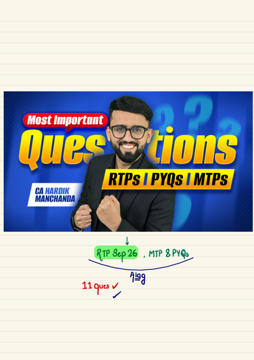 Account RTP, MTP, PYQ of all chapters By Hardik Manchanda sir 