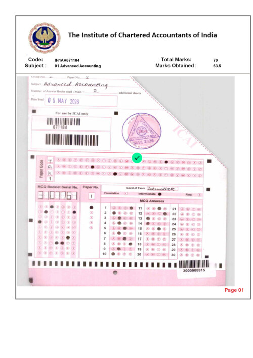 May 26 Air 1 Accounts ICAI Certified Copy 

If Anybody wants PW, Vishwas CA and Parag Sir classes DM me ✅ 
